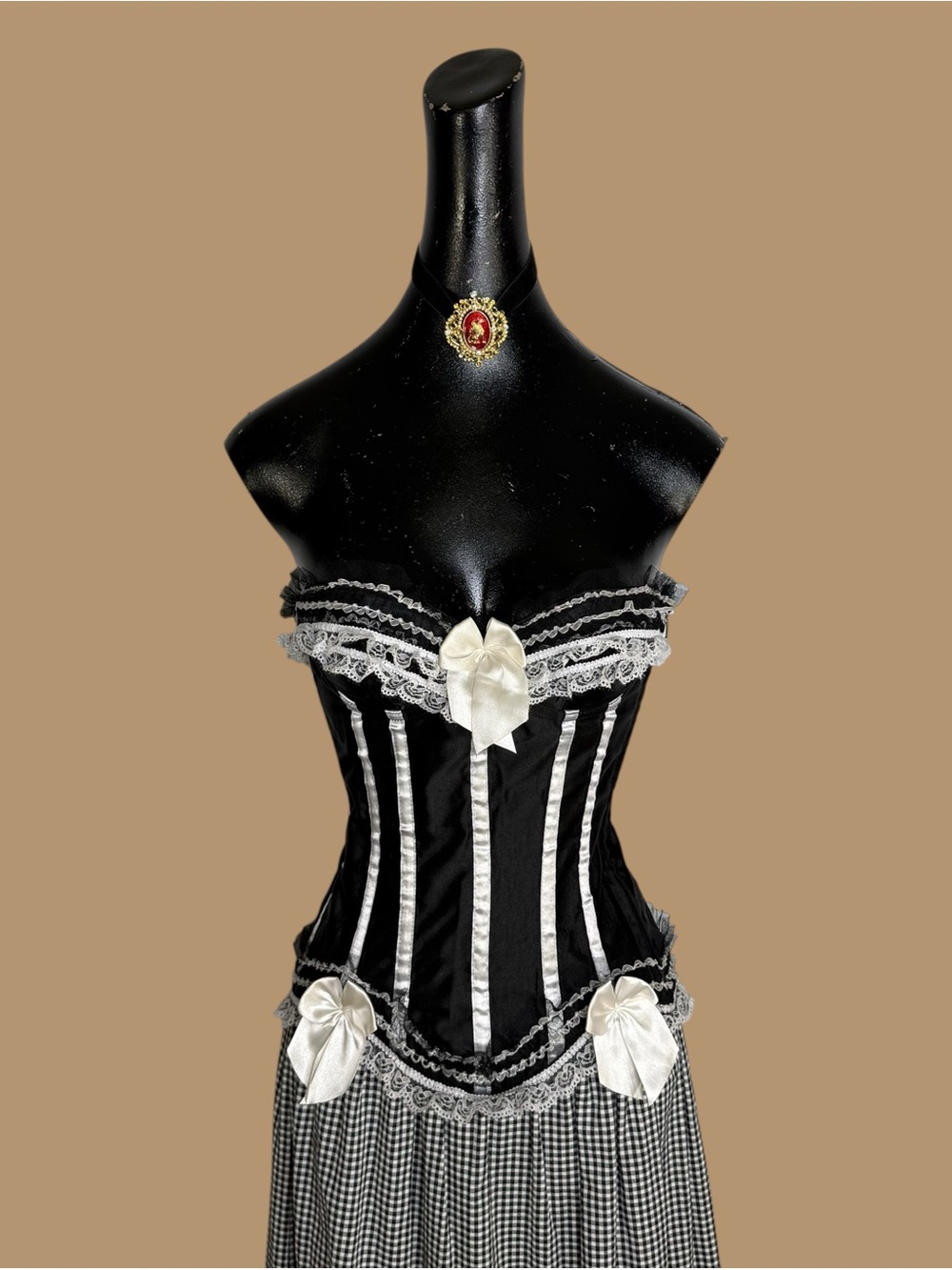 Black and white corset